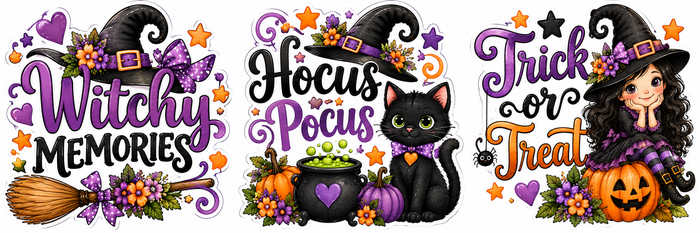 Cute Girl Witch Scrapbooking Kit
