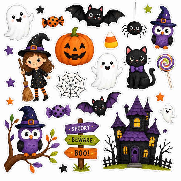 Cute Halloween Girl Scrapbook Kit