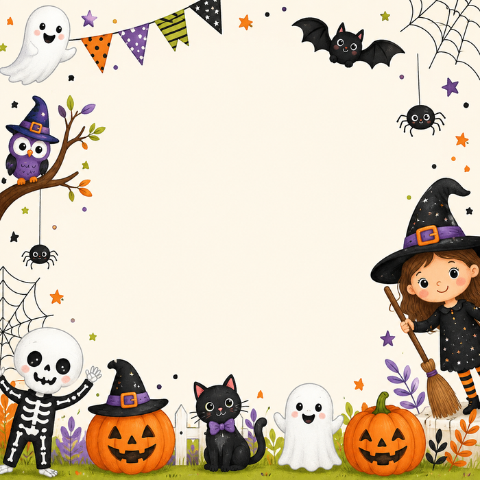 Cute Halloween Girl Scrapbook Kit