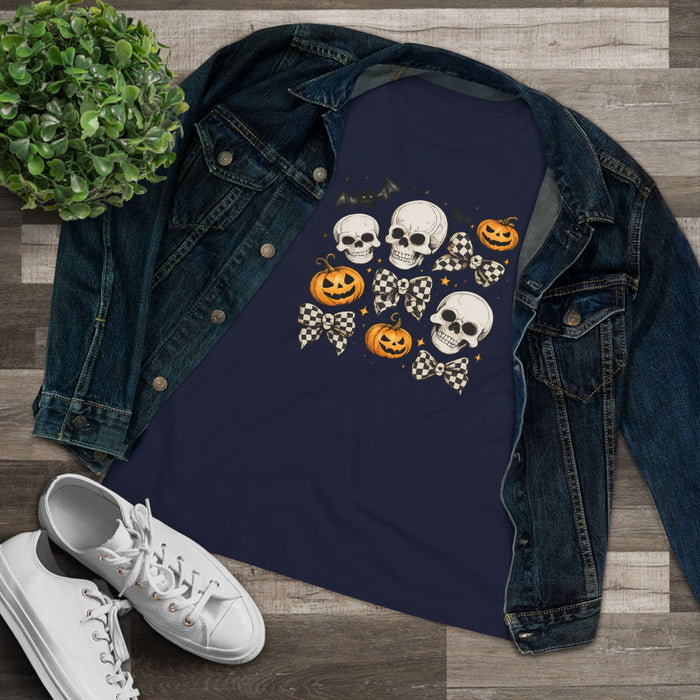 Cute Halloween Skull & Pumpkin T-Shirt
