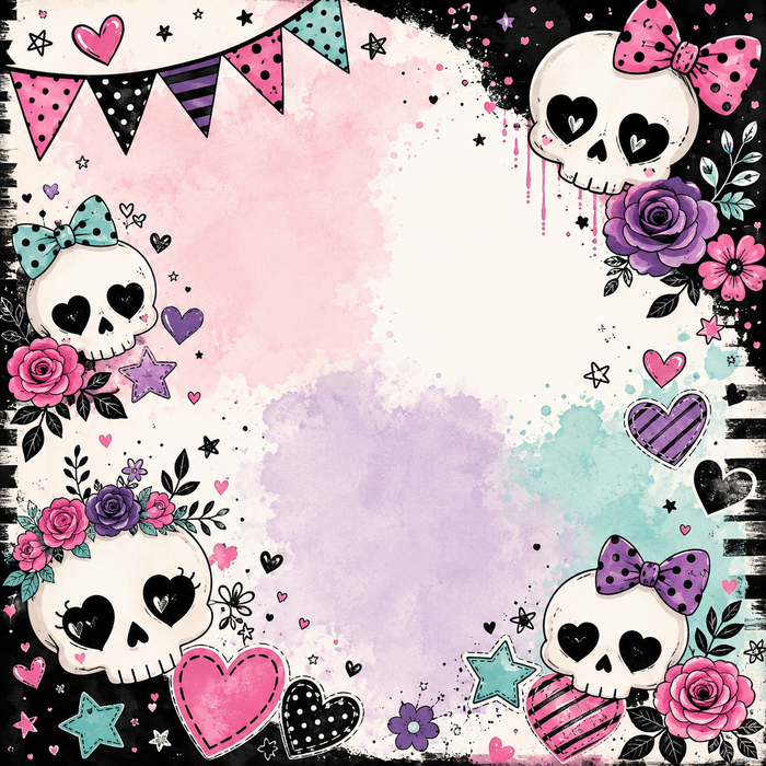 Cute Skulls Scrapbook Kit