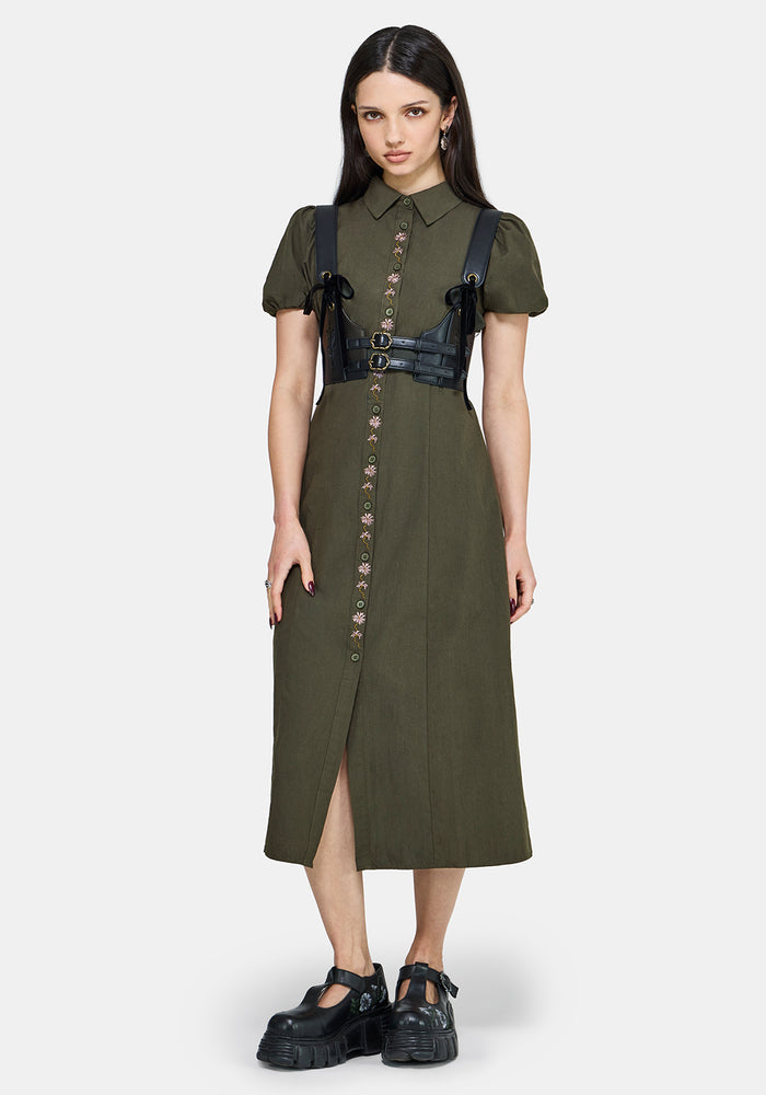 Cybele Embroidered Tie Front Harness