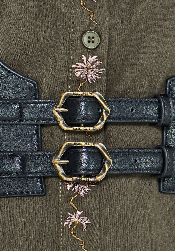 Cybele Embroidered Tie Front Harness