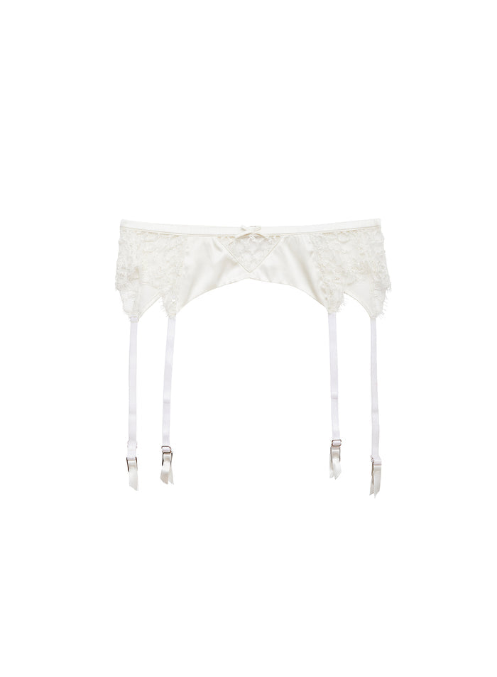 Daphne Lace Garter Belt-ivory-flat