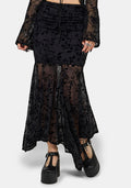 Deadly Nightshade Mesh Midi Skirt