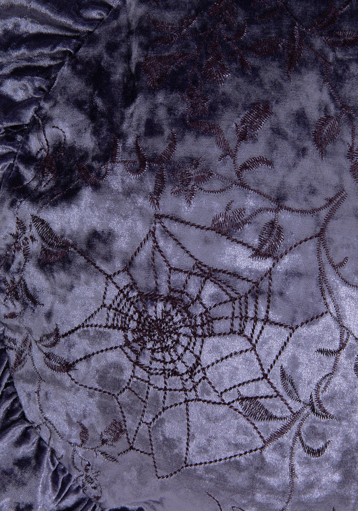 Deadly Nightshade Velvet Ruffle Cushion