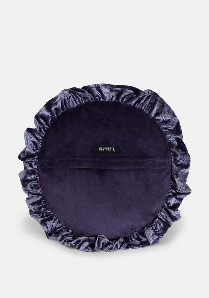Deadly Nightshade Velvet Ruffle Cushion