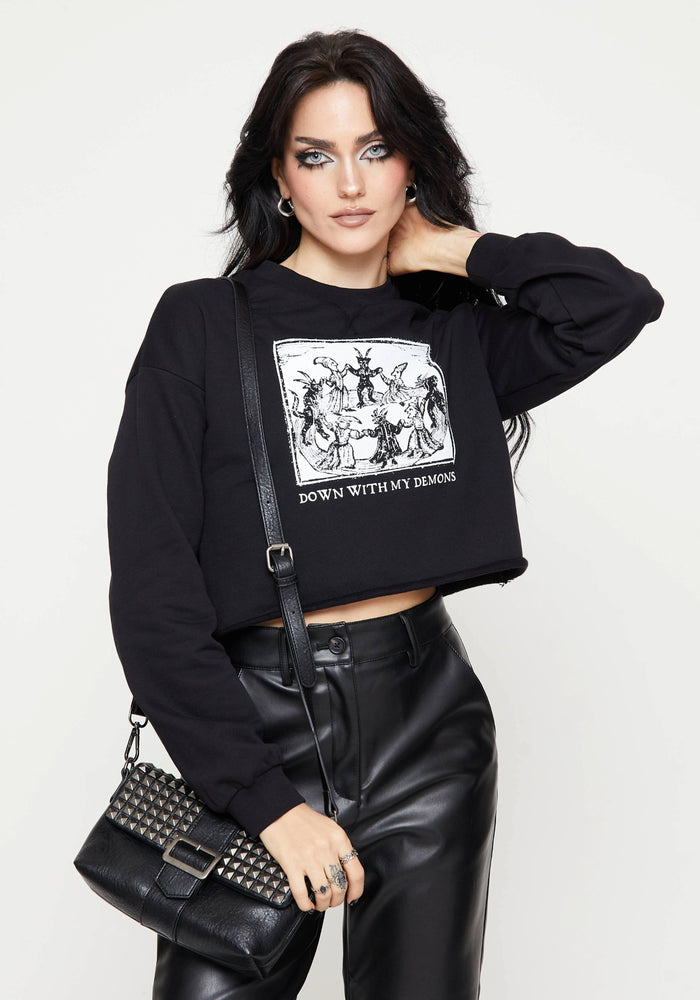 Demons Crop Sweat Top