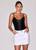 Denim Garter Skirt-white-Fleur du Mal