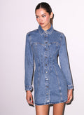 Denim Shirt Dress-acid denim blue-Fleur du Mal