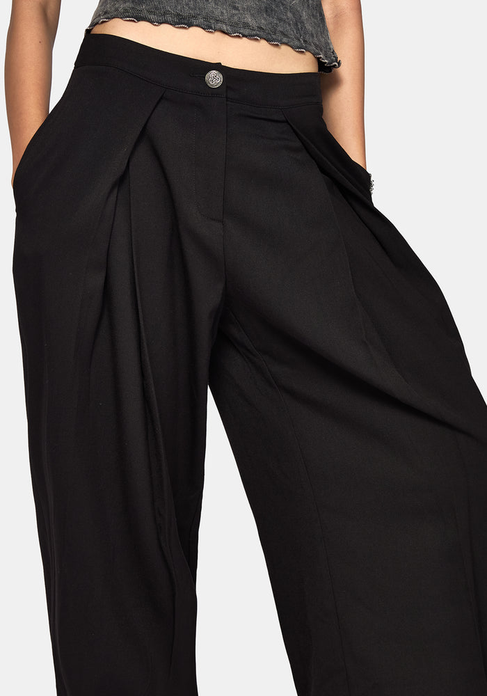 Devin Pleated Palazzo Trouser