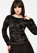 Diabolical Raised Jacquard Knit Sweater