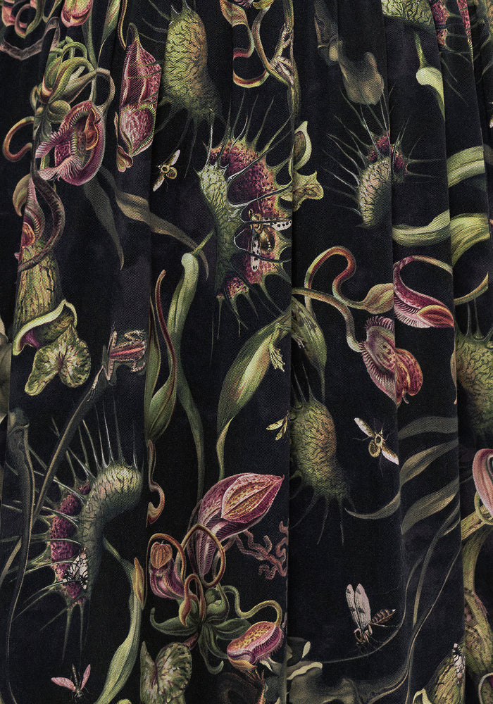 Dionaea Flytrap Print Plunge Maxi Dress