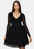 Disrupt Flocked Mesh Mini Dress