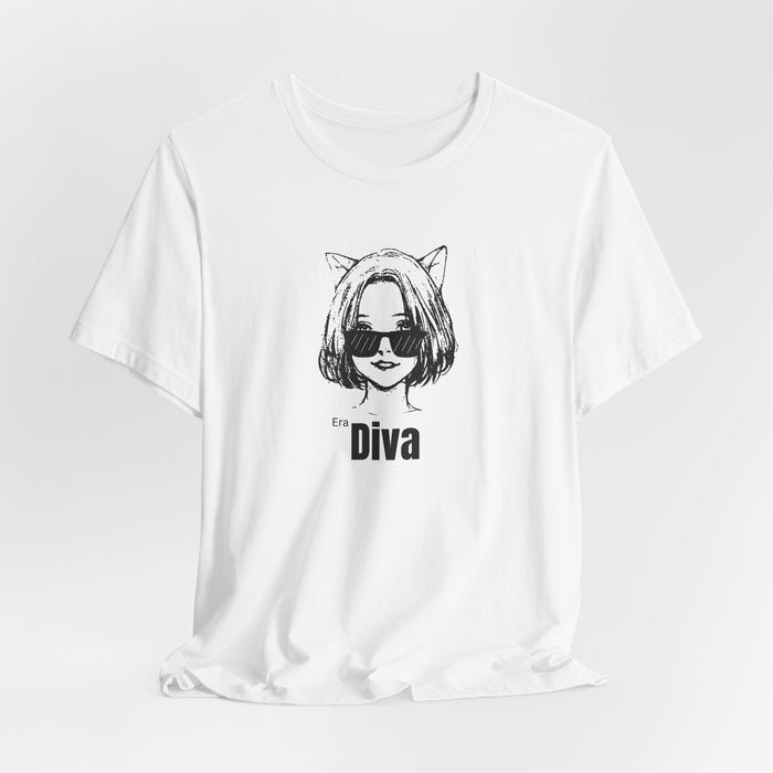 Diva Cat-Ears Tee – 'Diva' Graphic Short Sleeve T-Shirt