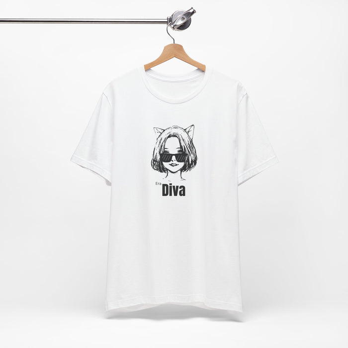 Diva Cat-Ears Tee – 'Diva' Graphic Short Sleeve T-Shirt
