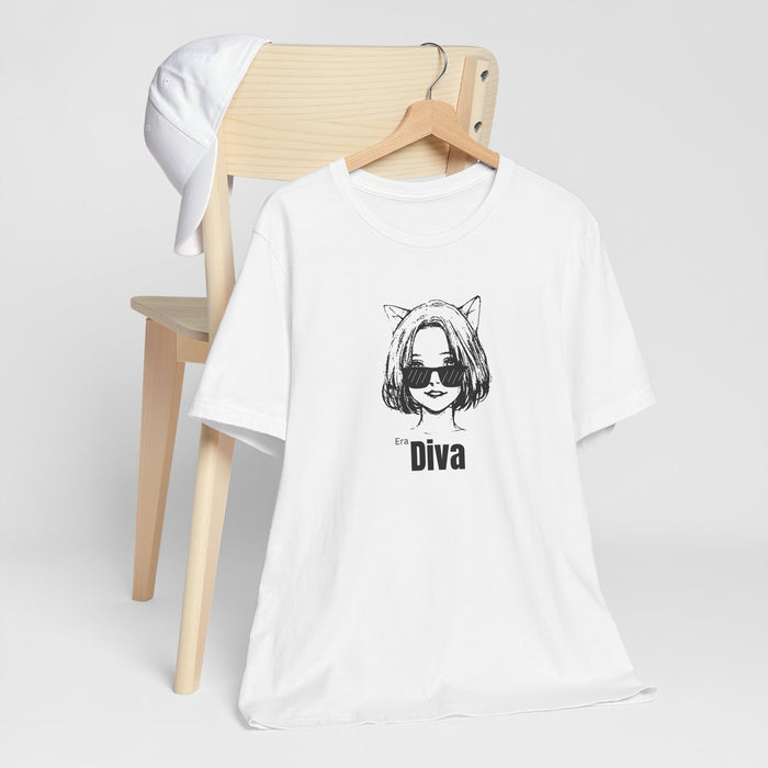 Diva Cat-Ears Tee – 'Diva' Graphic Short Sleeve T-Shirt