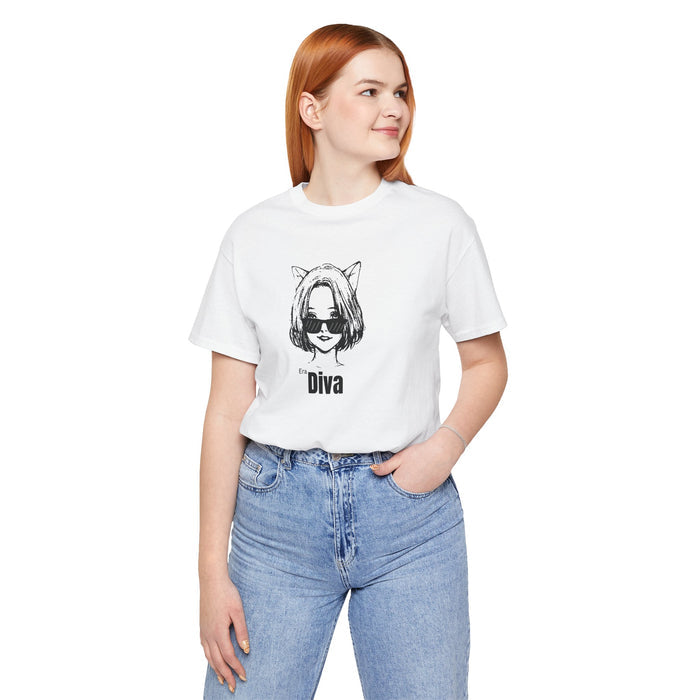 Diva Cat-Ears Tee – 'Diva' Graphic Short Sleeve T-Shirt