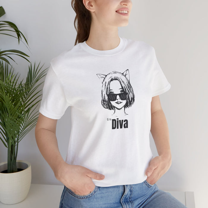 Diva Cat-Ears Tee – 'Diva' Graphic Short Sleeve T-Shirt