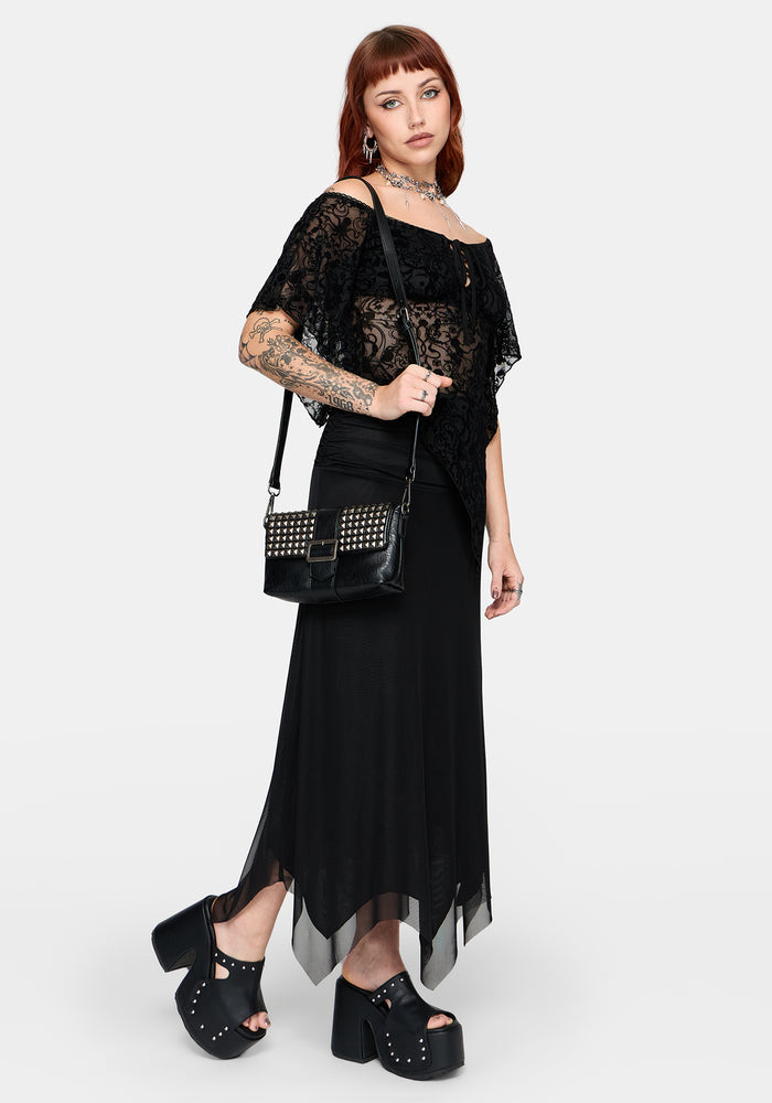 Drakona Off The Shoulder Flocked Top