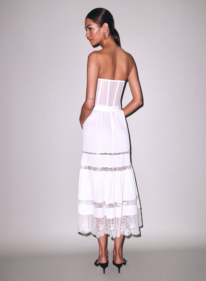 Juliet Lace Maxi Skirt-ivory