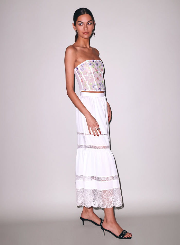 Juliet Lace Maxi Skirt-ivory