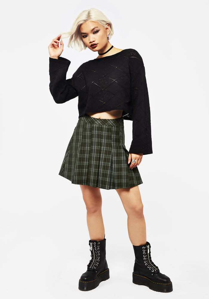 Eliana Celestial Pointelle Knit Crop Sweater