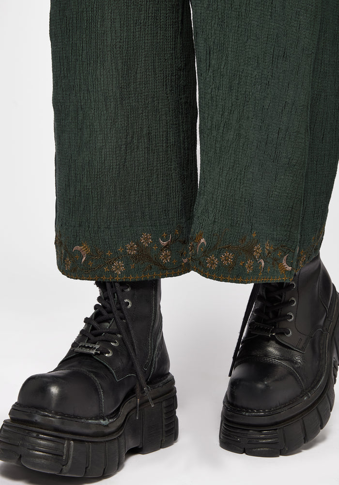 Elio Crinkle Embroidered Culotte