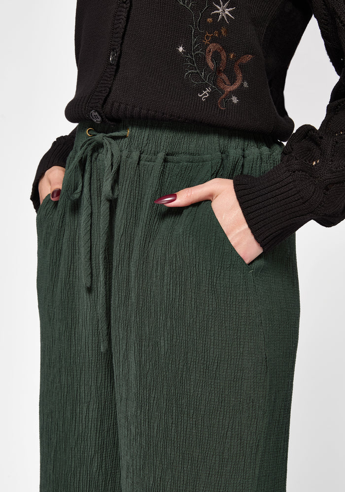 Elio Crinkle Embroidered Culotte