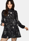 Elise Celestial Print Mini Shirt Dress US 6