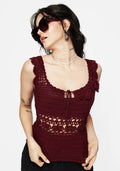 Elnora Moth Hand Crochet Knit Top