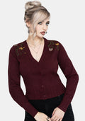 Elowyn Dandelion Embroidered Pointelle Knit Cardigan