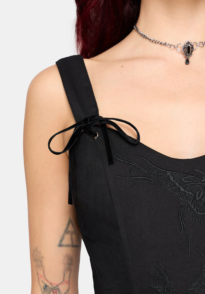 Ember Moth Embroidered Corset Top