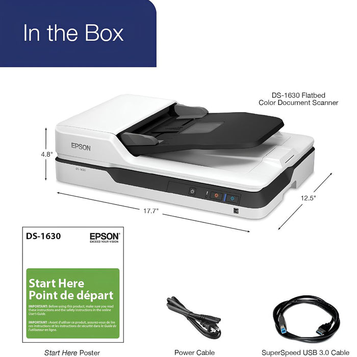 Epson DS-1630 - Flatbed Color Document Scanner