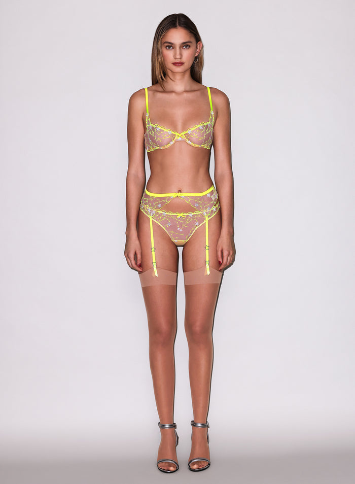 Étoile Embroidery Thong-neon yellow