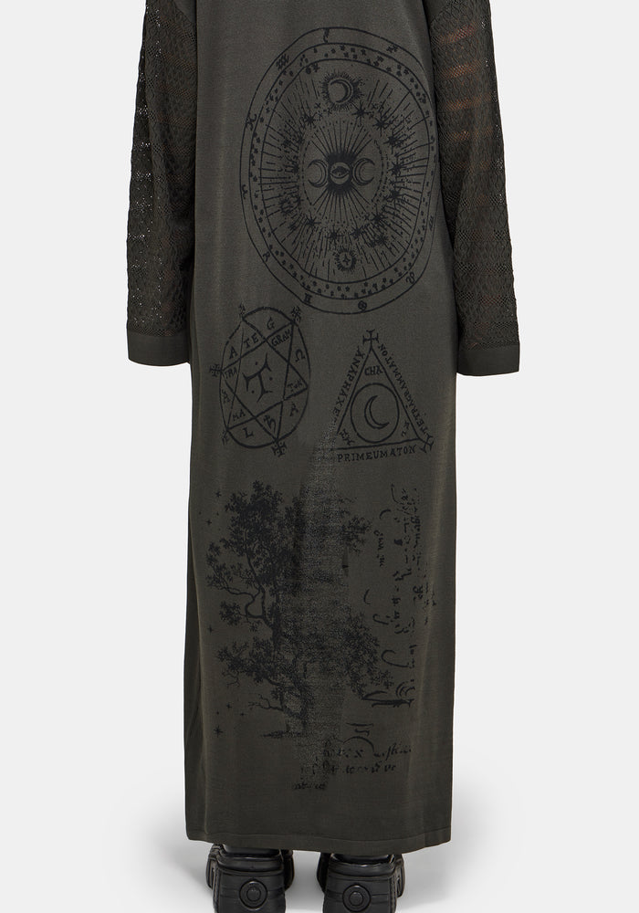 Evander Cosmic Astrology Lightweight Longline Cardigan S