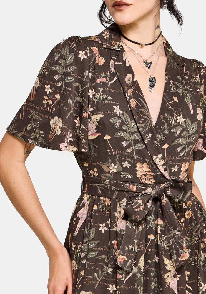 Faela Fairy Tie Waist Wrap Midi Dress US 2