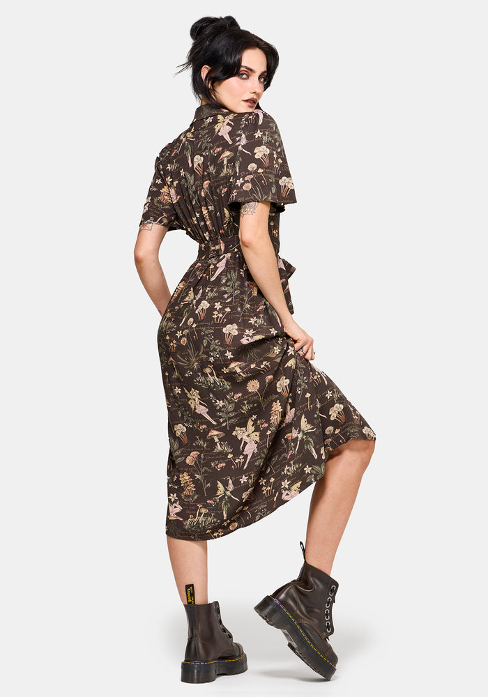 Faela Fairy Tie Waist Wrap Midi Dress US 2