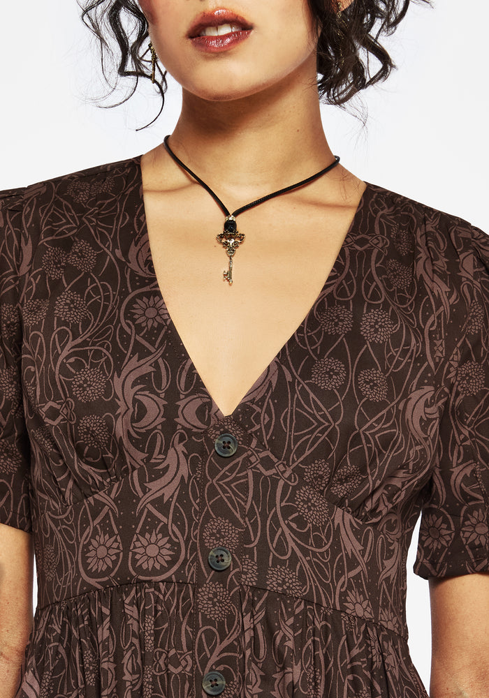 Fianna Midi Dress - Brown