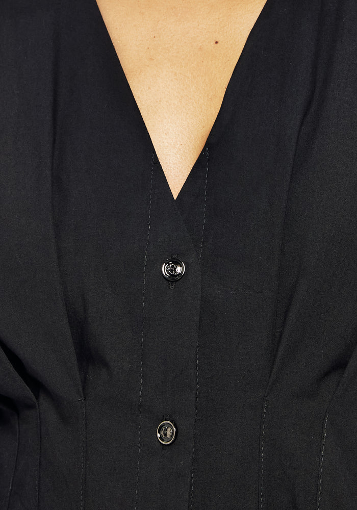 Finis Cotton Button Up Midi Shirt Dress