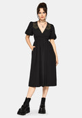 Fleux Phoenix Embroidered Wrap Midi Dress