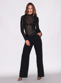 Flocked Leopard Bodysuit-black-Fleur du Mal