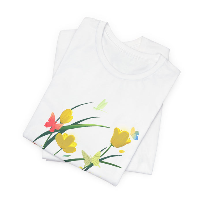 Floral 'Happiness Blooms From Within' Tee — Spring Flower Graphic T-Shirt