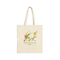 Floral 'Happiness Blooms Within' Canvas Tote Bag