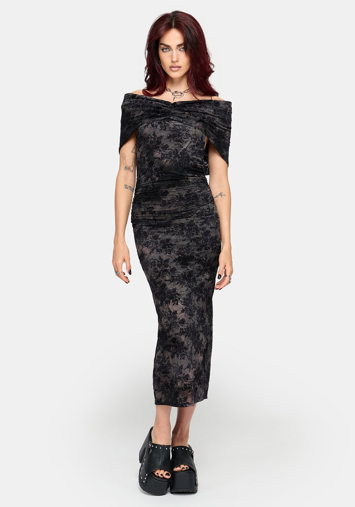 Floriana Hooded Bardot Midaxi Dress