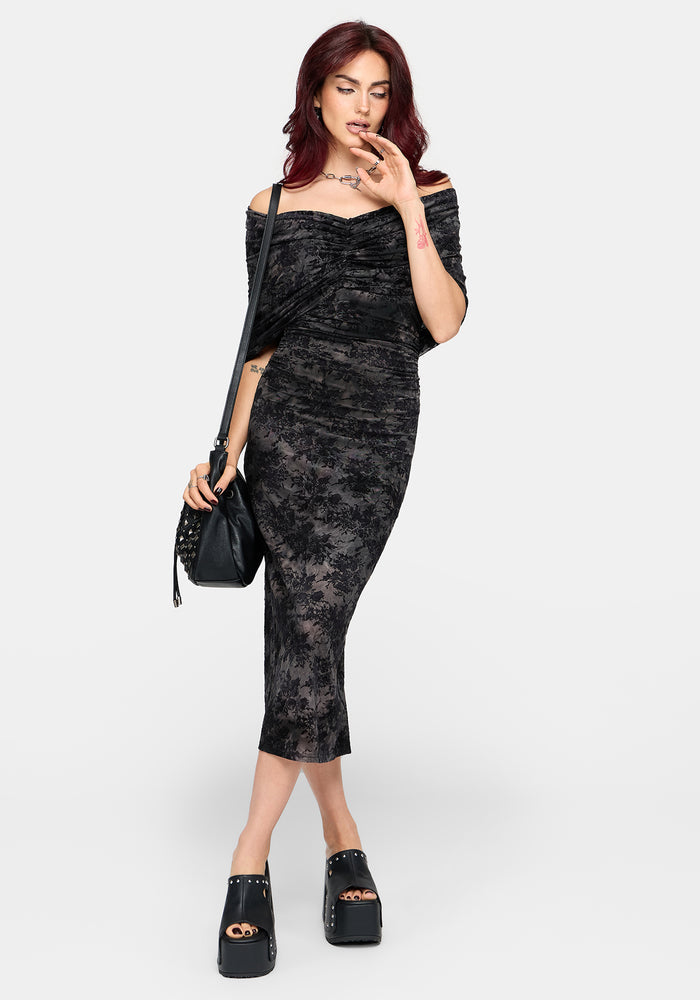 Floriana Hooded Bardot Midaxi Dress