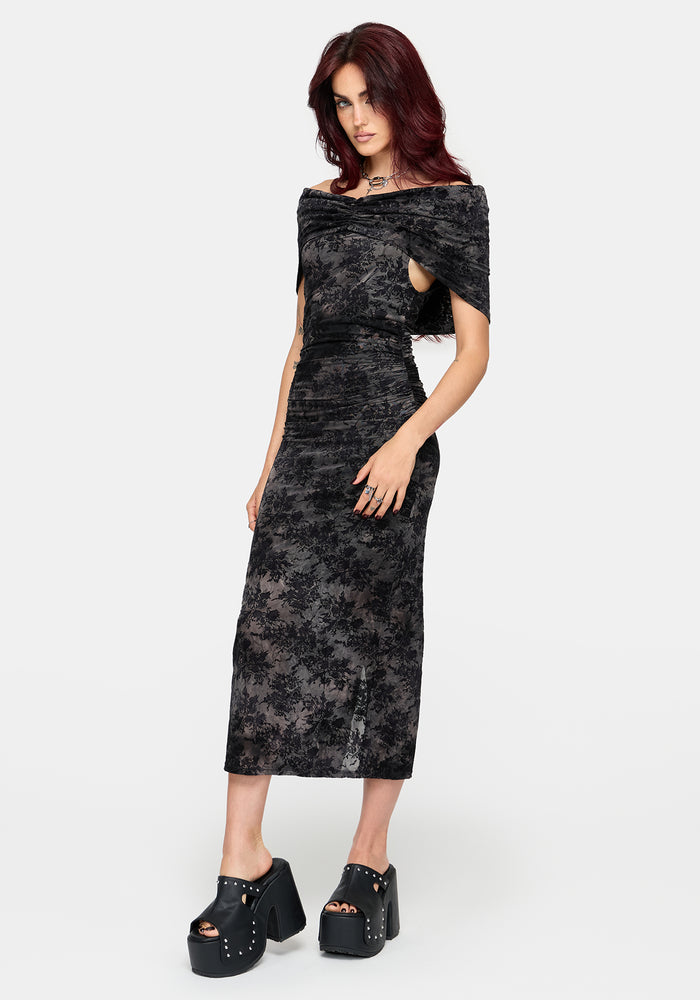 Floriana Hooded Bardot Midaxi Dress