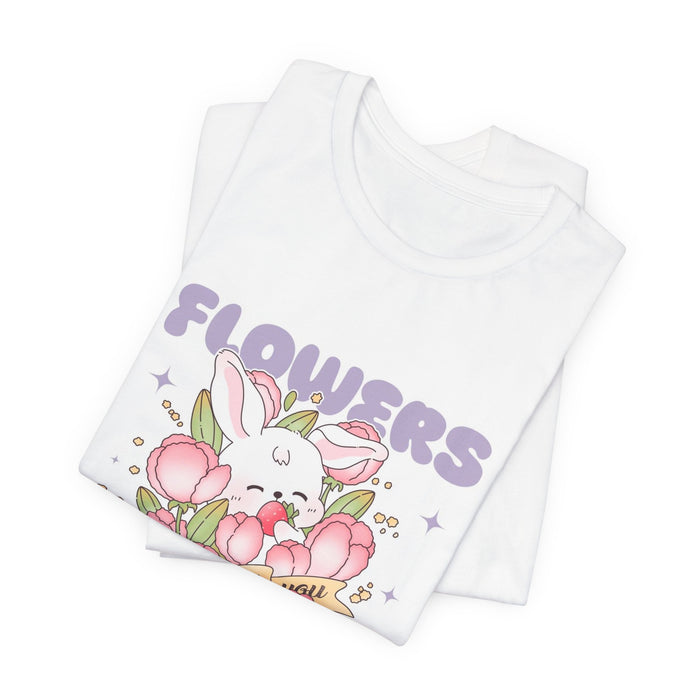 Flowers Bloom Bunny Tee — Cute Floral Rabbit Graphic T-Shirt