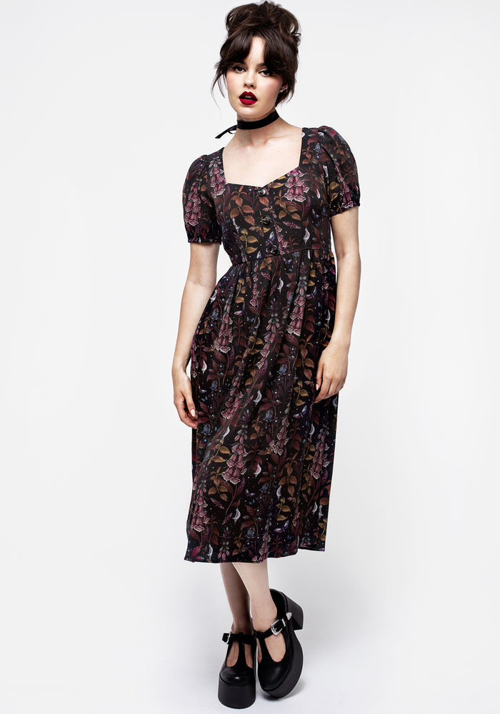 Foxglove Button Detail Midi Dress
