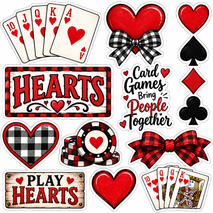 Game of Hearts Card Game Scrapbooking Kit